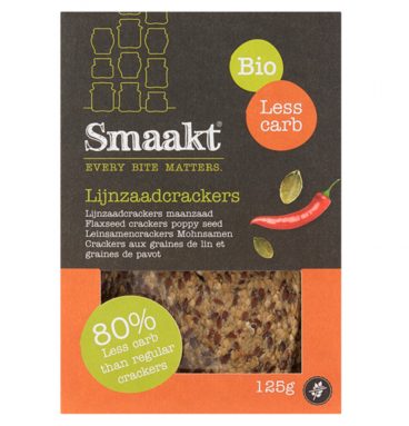 3x Smaakt Lijnzaad Crackers Less Carb 125 gr