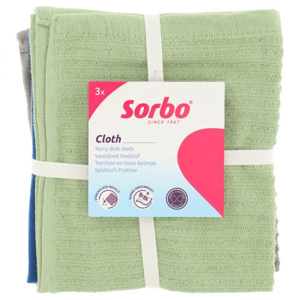 Sorbo Badstof Vaatdoeken 35 x 35 cm 3 stuks