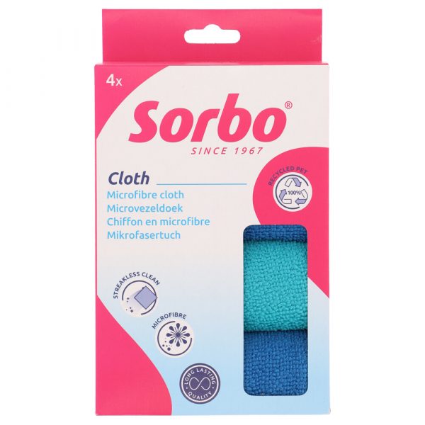 Sorbo Microvezeldoek recycled 35x35cm 4 stuks