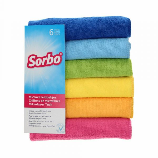 30x Sorbo Microvezeldoeken Trendy Colors 40 x 40 cm 6 stuks