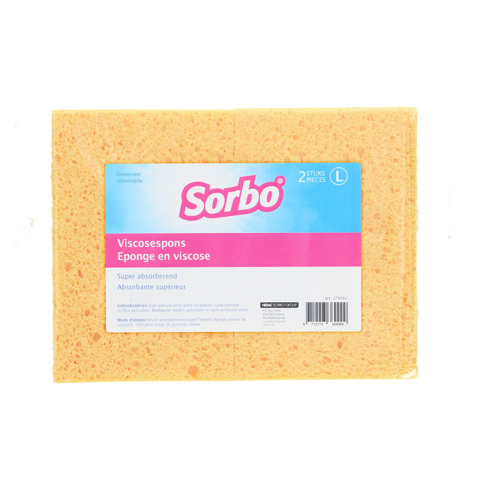 Sorbo Viscose Spons Large Duo Actiepack 2 stuks