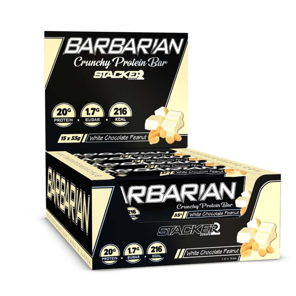 Stacker Barbarian Bar White Chocolate Peanut 15 x 55 gr