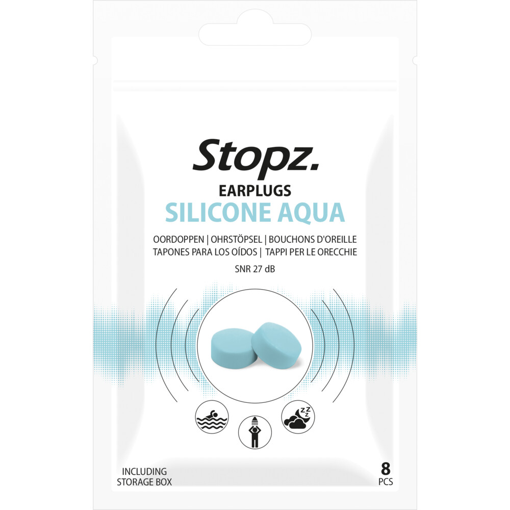 4x Stopz. Earplugs Silicone Aqua 8 stuks