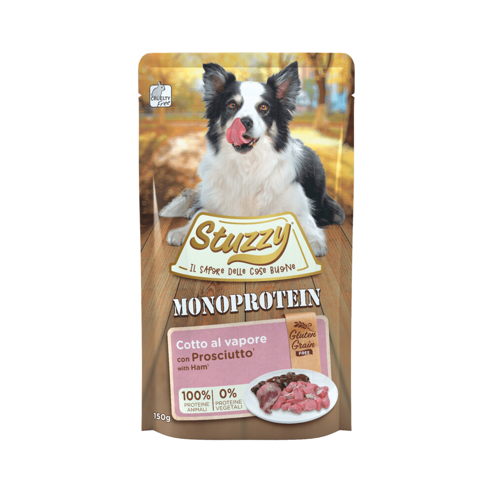 12x Stuzzy Hondenvoer Monoprotein Graanvrij Ham 150 gr