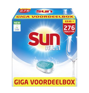 Sun Vaatwastabletten All-in-1 Normaal Giga Voordeelbox 276 stuks