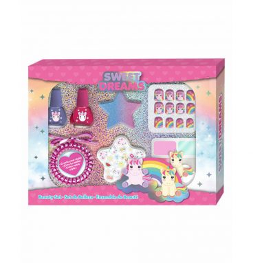 Sweet Dreams Unicorn Make up Set Met Kunstnagels