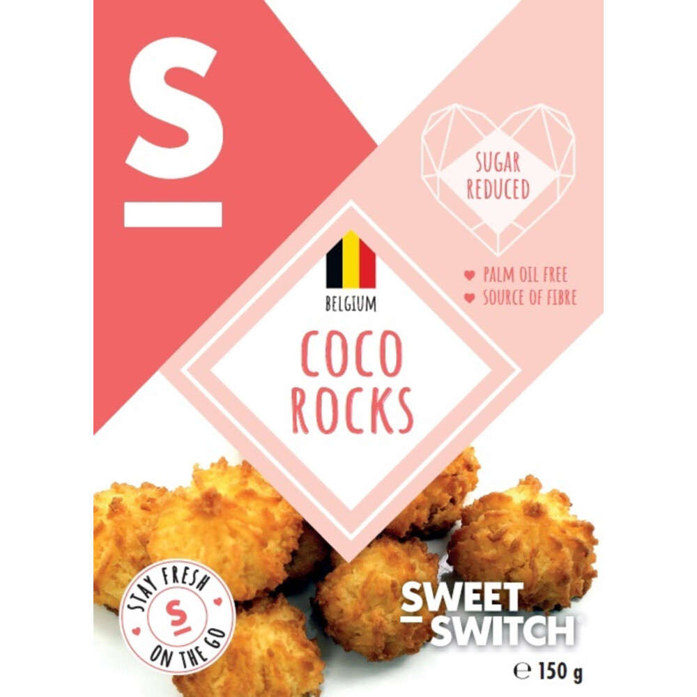 3x Sweet-Switch Koek Rocks Coco 150 gr