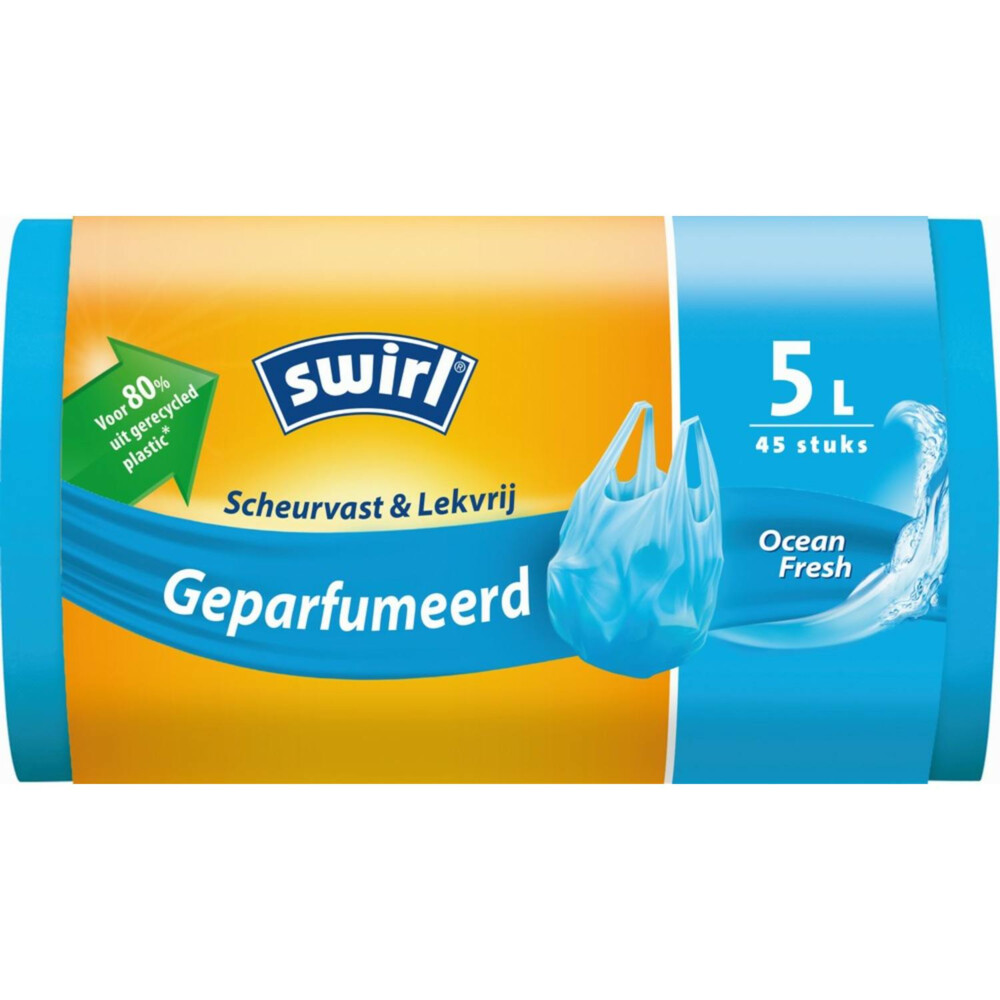 12x Swirl Pedaalemmerzakken Geparfumeerd Ocean Fresh 5 liter 45 stuks