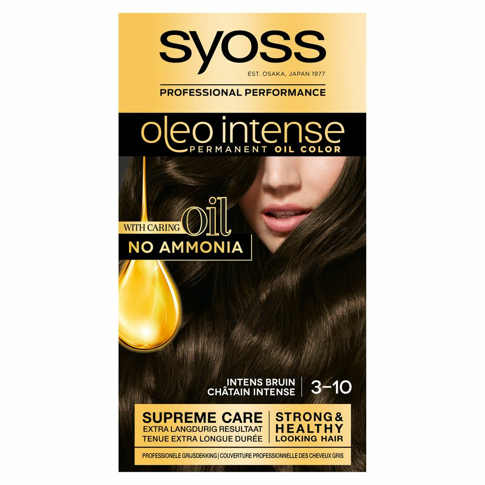 3x Syoss Oleo Intense 3-10 Intens Bruin Haarverf