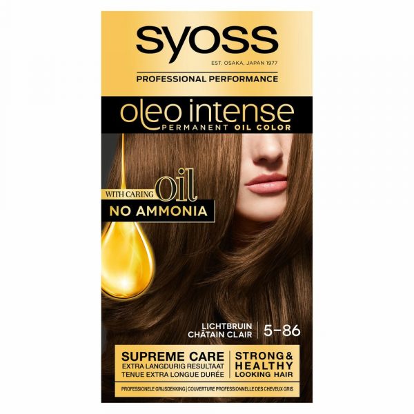 3x Syoss Oleo Intense 5-86 Lichtbruin Haarverf