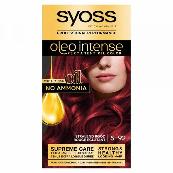 3x Syoss Oleo Intense 5-92 Stralend Rood Haarverf