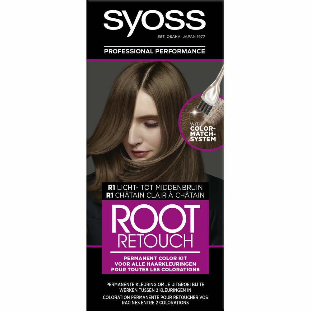 3x Syoss Rootset R1 Licht- tot Middenbruin