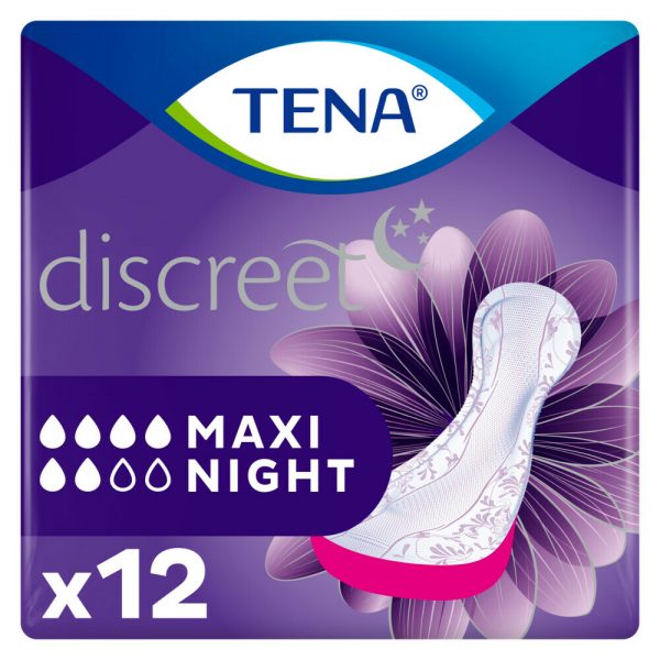 3x TENA Discreet Maxi Night 12 stuks