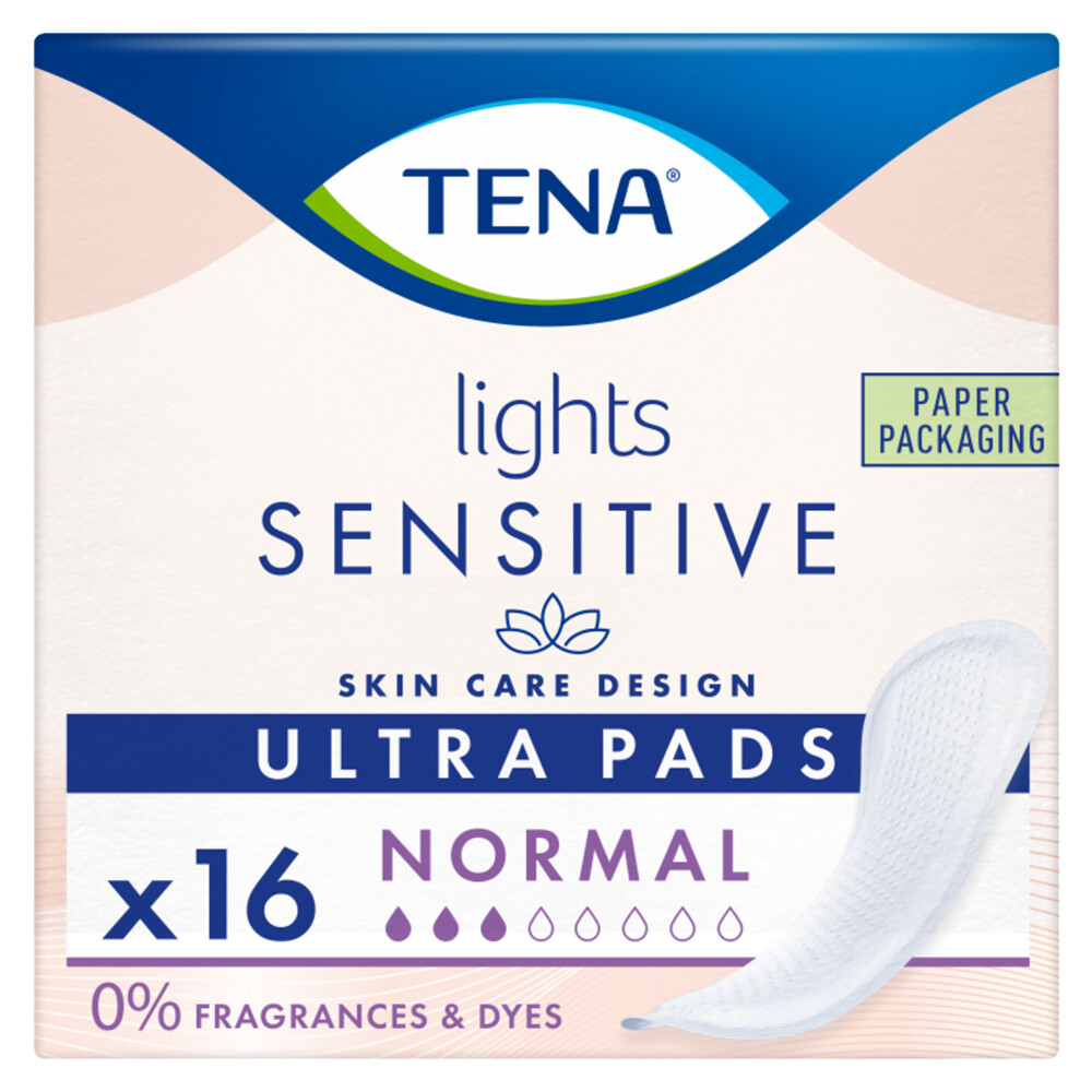 3x TENA Lights Sensitive Ultra Normal 16 stuks