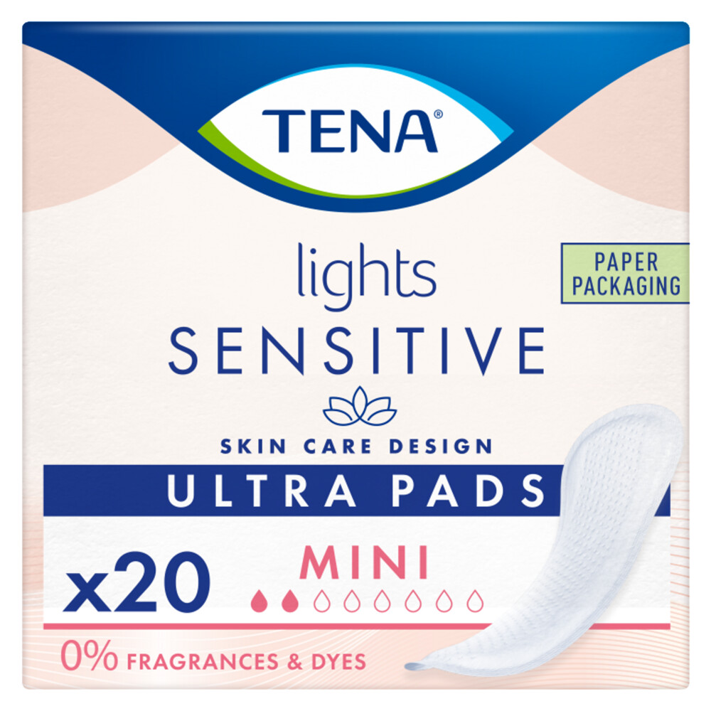 3x TENA Lights Sensitive Ultra Pads Mini 20 stuks