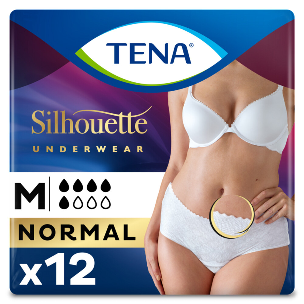 3x TENA Pants Silhouette Normal Blanc Lage Taille Medium 12 stuks