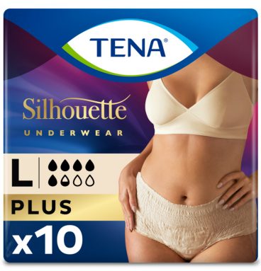 4x TENA Pants Silhouette Plus Crème Hoge Taille Large 10 stuks