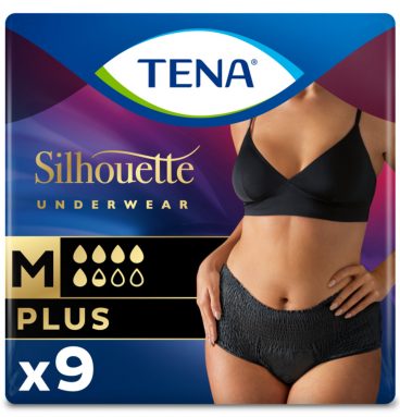 3x TENA Pants Silhouette Plus Zwart Hoge Taille Medium 9 stuks