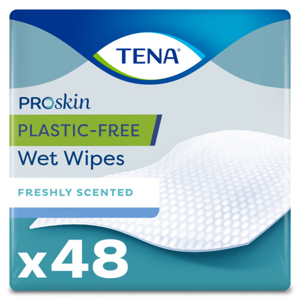 3x TENA ProSkin Plastic-Free Wet Wipes 32x20 cm 48 stuks