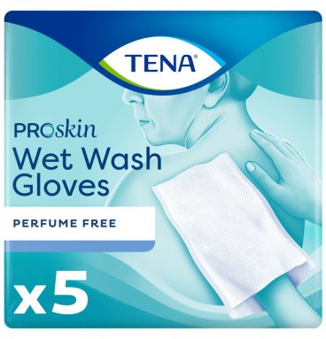 3x TENA Wet Wash Handschoen Zonder Parfum 5 stuks