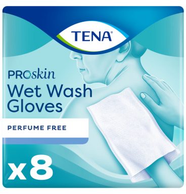 TENA Wet Wash Handschoen Zonder Parfum 8 stuks