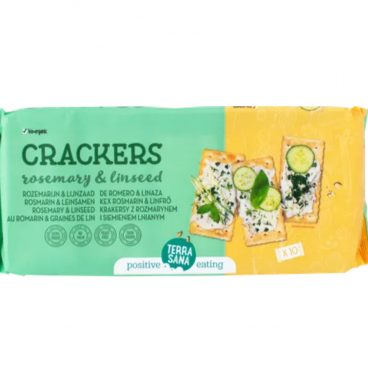 3x Terrasana Crackers Rozemarijn&Lijnzaad 250 gr