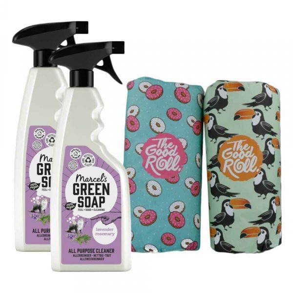 The Good Roll en Marcel's Green Soap Lavendel&Rozemarijn Schoonmaak Pakket