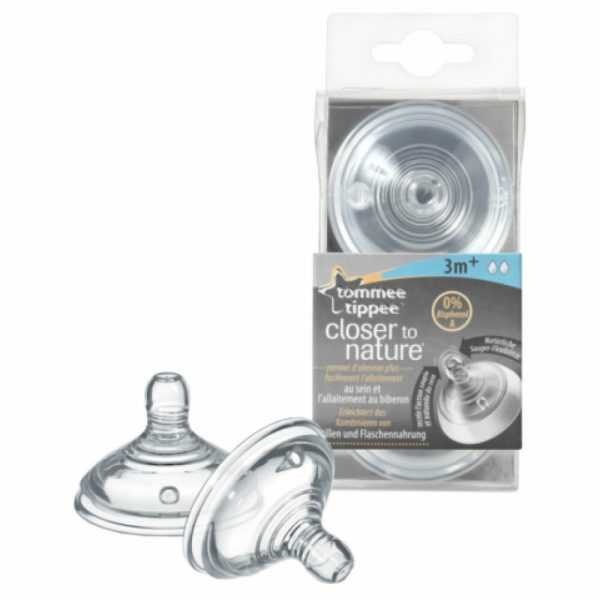 2x Tommee Tippee Closer to Nature Flesspeen 3+ mnd 2 stuks