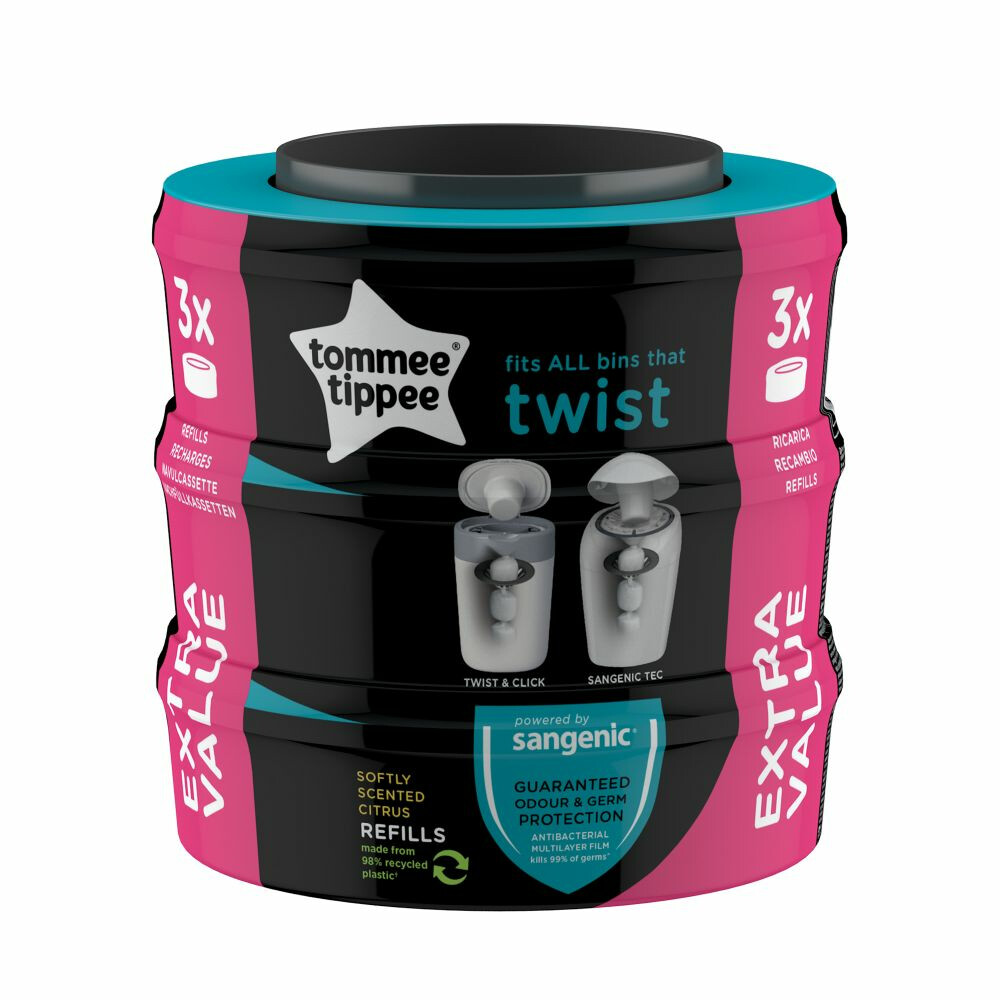 Tommee Tippee Twist&Click Navulcassettes 3 stuks