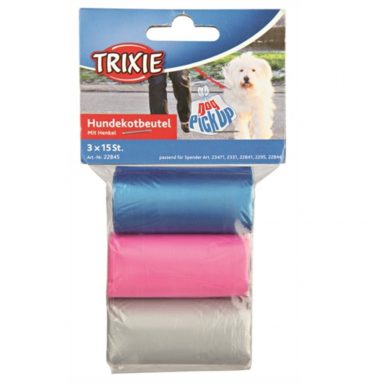 Trixie Poepzakjes met Handvat Assorti 3 x 15 stuks