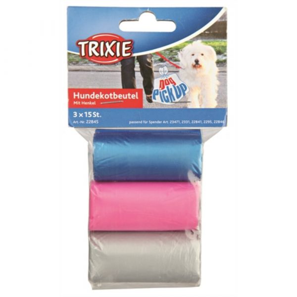 Trixie Poepzakjes met Handvat Assorti 3 x 15 stuks