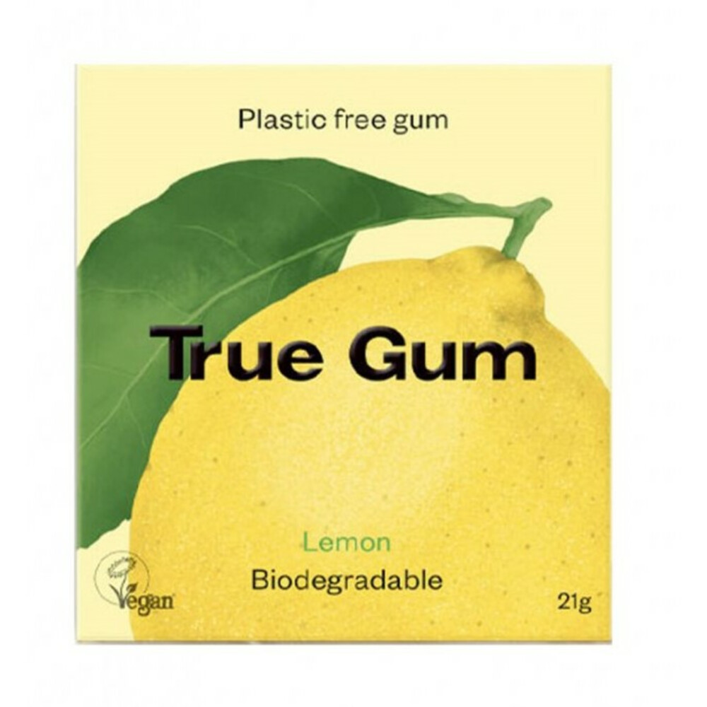 3x True Gum Plastic Vrije Kauwgom Lemon 21 gr