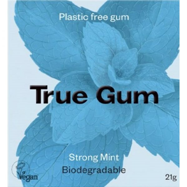 6x True Gum Plastic Vrije Kauwgom Strong Mint 21 gr