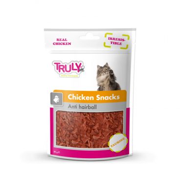 20x Truly Cat Snacks Anti-Haarbal met Kip 50 gr