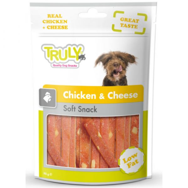 15x Truly Hondensnack Chicken&Cheese 90 gram