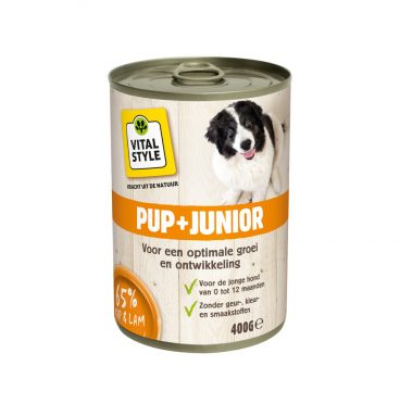 6x VITALstyle Hondenvoer Blik Puppy - Junior 400 gr