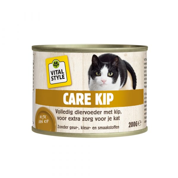 6x VITALstyle Kattenvoer Blik Care Kip 200 gr