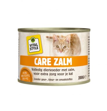 6x VITALstyle Kattenvoer Blik Care Zalm 200 gr