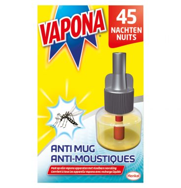 12x Vapona Anti-Mug Muggenstekker Navulling 18 ml