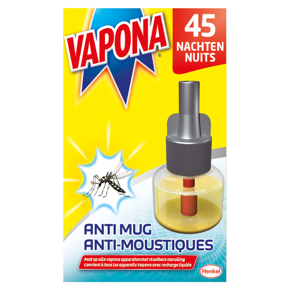 12x Vapona Anti-Mug Muggenstekker Navulling 18 ml