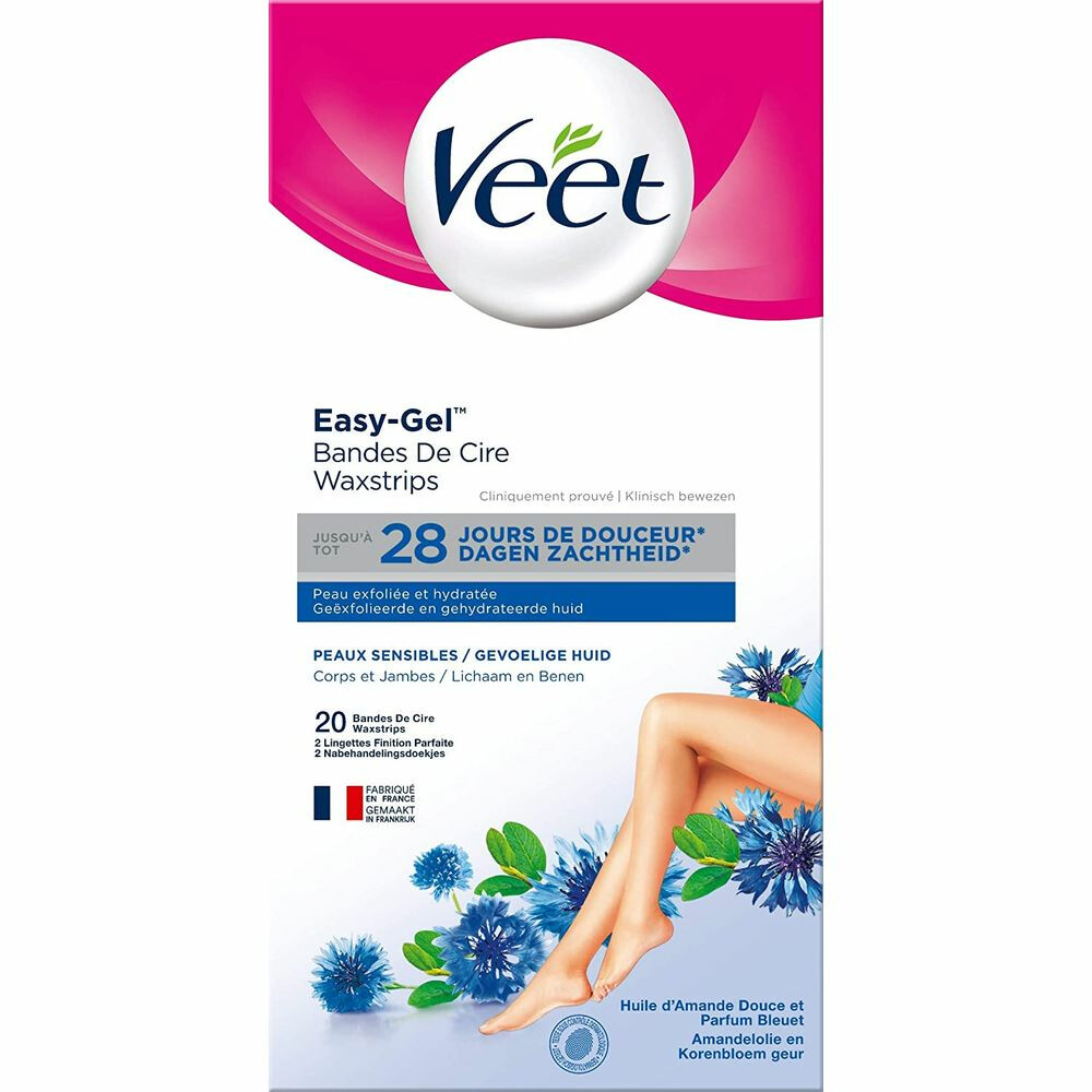 Veet Waxstrips Gevoelige Huid Benen&Lichaam 20 stuks