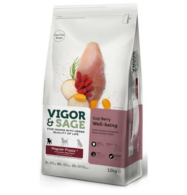 Vigor&Sage Hondenvoer Regular Puppy Well-Being Gojiberry 12 kg