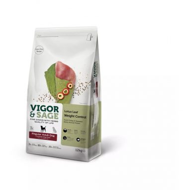 Vigor&Sage Hondenvoer Regular Weight Control Lotus Leaf 12 kg