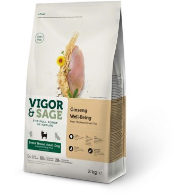 4x Vigor&Sage Hondenvoer Small Well-Being Ginseng 2 kg