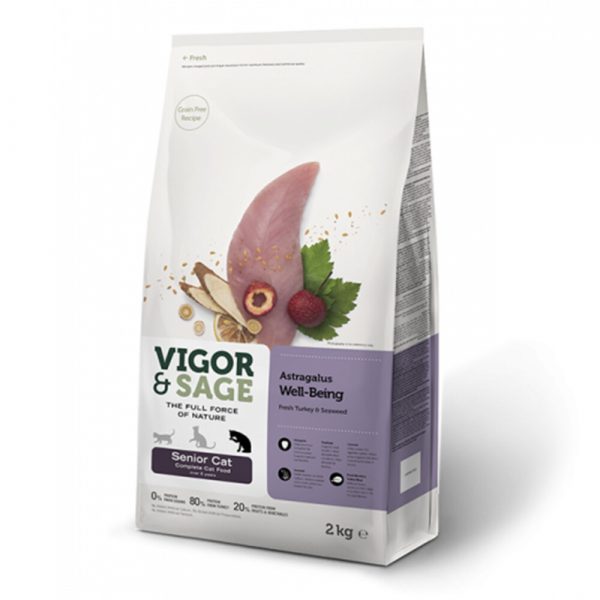 Vigor&Sage Kattenvoer Senior Well-Being Astragalus 2 kg