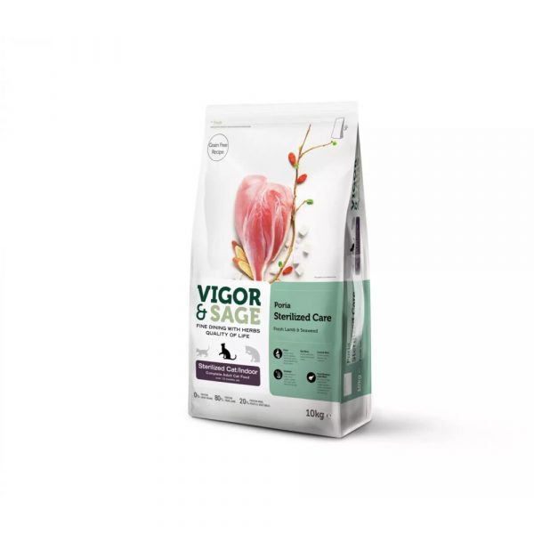 Vigor&Sage Kattenvoer Sterilised Indoor Poria 10 kg