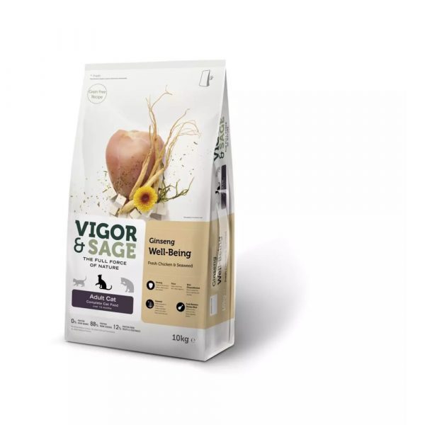 Vigor&Sage Kattenvoer Well-Being Ginseng 10 kg