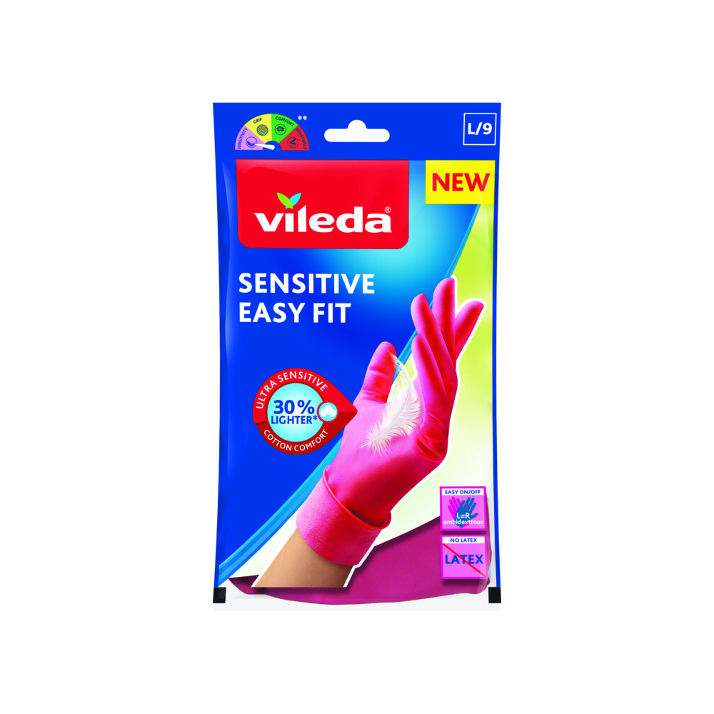 12x Vileda Handschoenen Sensitive Easy Fit Large 1 paar