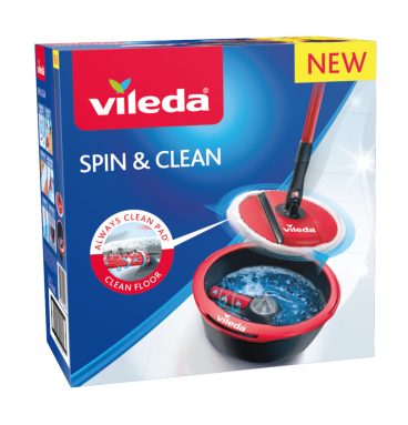 Vileda Spin&Clean Mop Complete Set Rood en Zwart