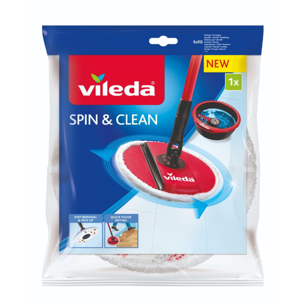 8x Vileda Spin&Clean - Vervanging Wit en Rood